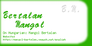 bertalan mangol business card